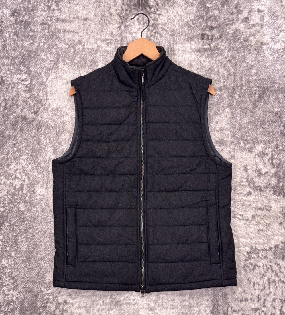 Faherty Teton Valley Wool Blend Vest Small Mens Gray Insulated Puffer